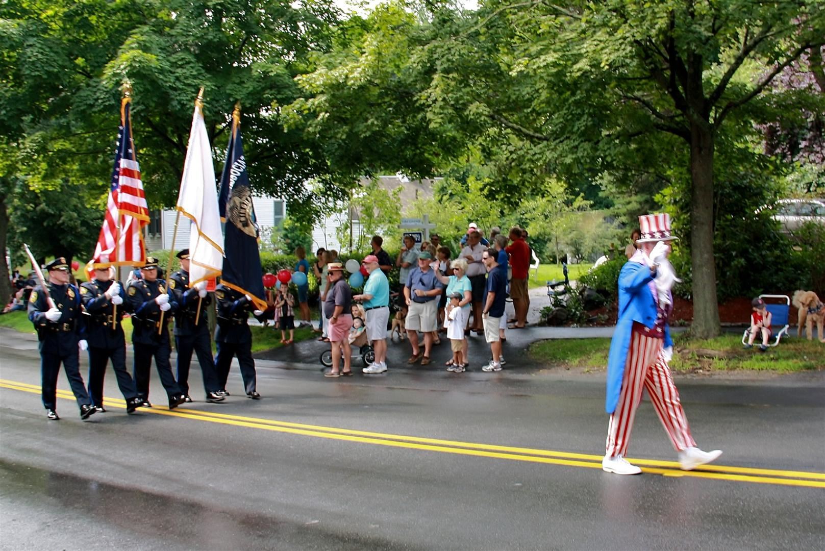 Uncle Sam and the Hingham Police Honor Guard